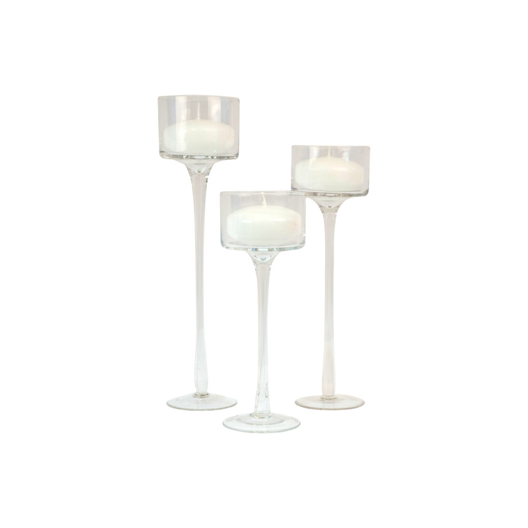 tiered glass candle holders